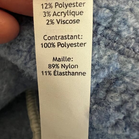 Lululemon So Sherpa Lunar Eclipse Periwinkle Blue Full Zip Hooded Jacket Size 12 - Picture 10 of 15